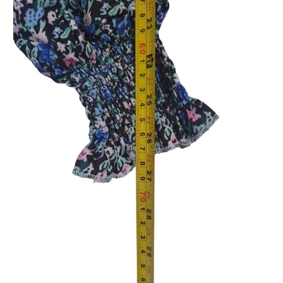 Floral Print Long Sleeve Blouse With Elastic Cuffs & Flowy Hemline, size 2XL - Picture 7 of 8